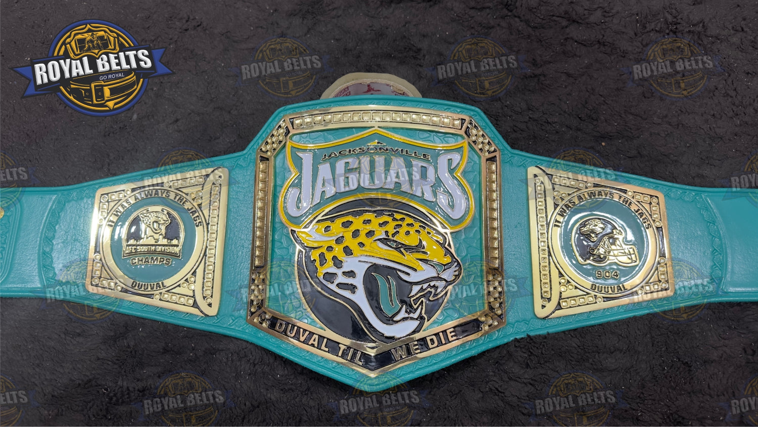 NEW Jacksonville Jaguars Customise Championship Title Belt Zinc Plated - Royal Belts