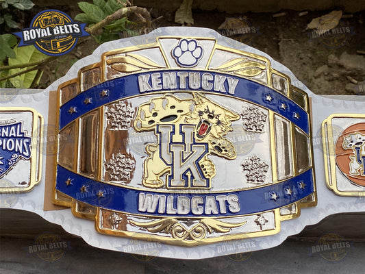 UK Kentucky Wildcats National Championship Title Belt Zinc Plated - Royal Belts