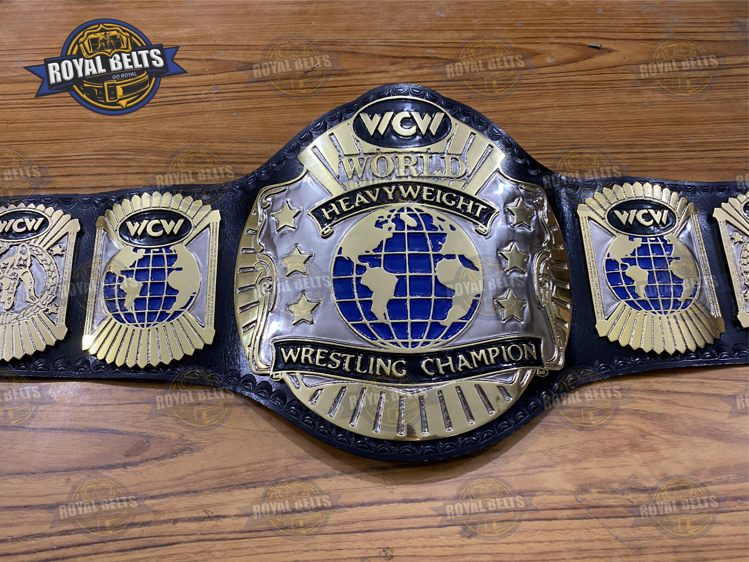 WCW World Dual Plated Wrestling Championship Title Belt Zinc Plated - Royal Belts