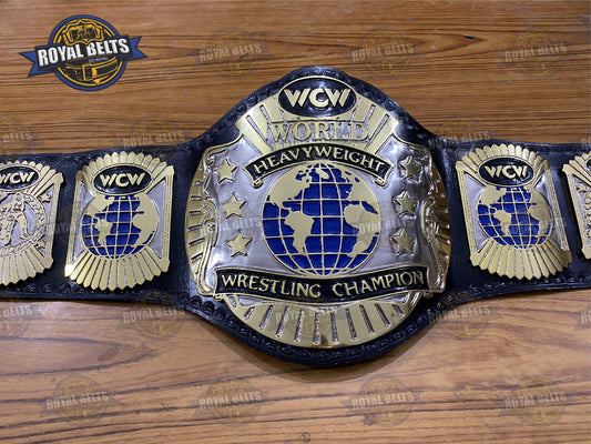 WCW World Dual Plated Wrestling Championship Title Belt Zinc Plated - Royal Belts