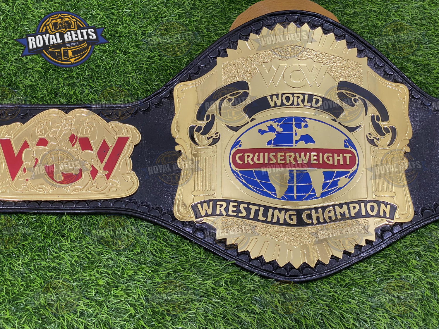 WCW Cruiserweight JMAR Logo Championship Title Belt Brass Plated - Royal Belts