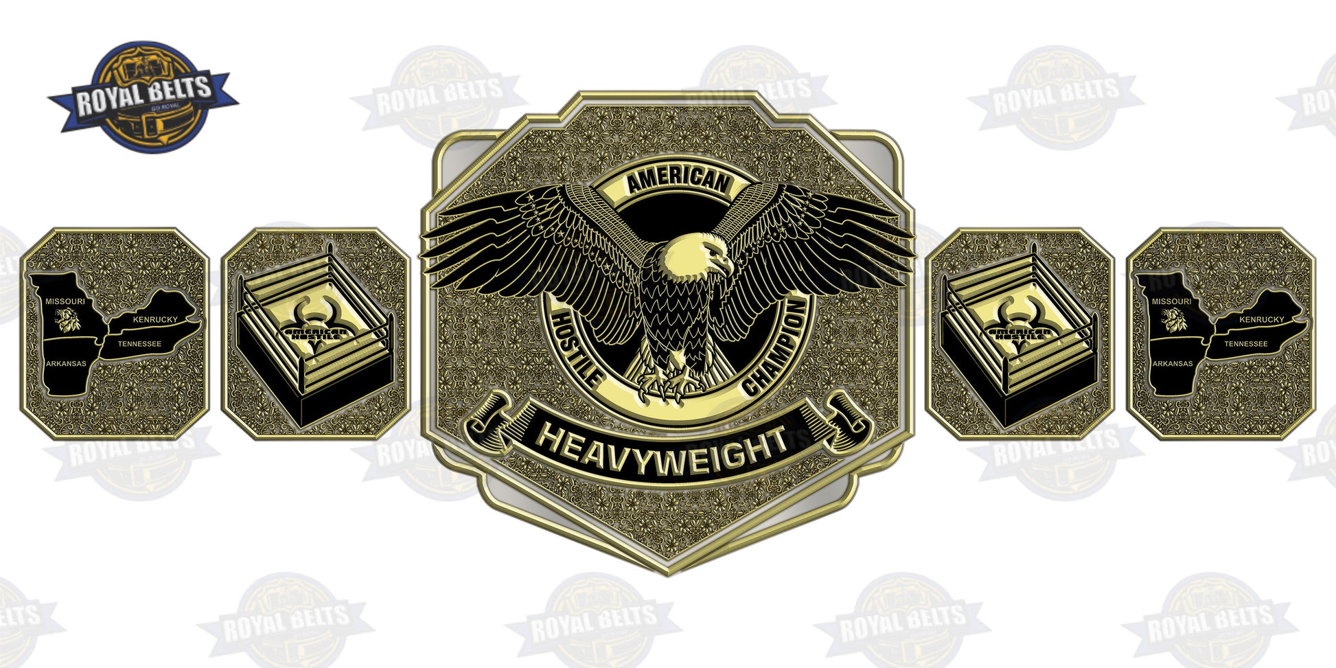 Custom Design Championship Title Belt luxury dual finish detail