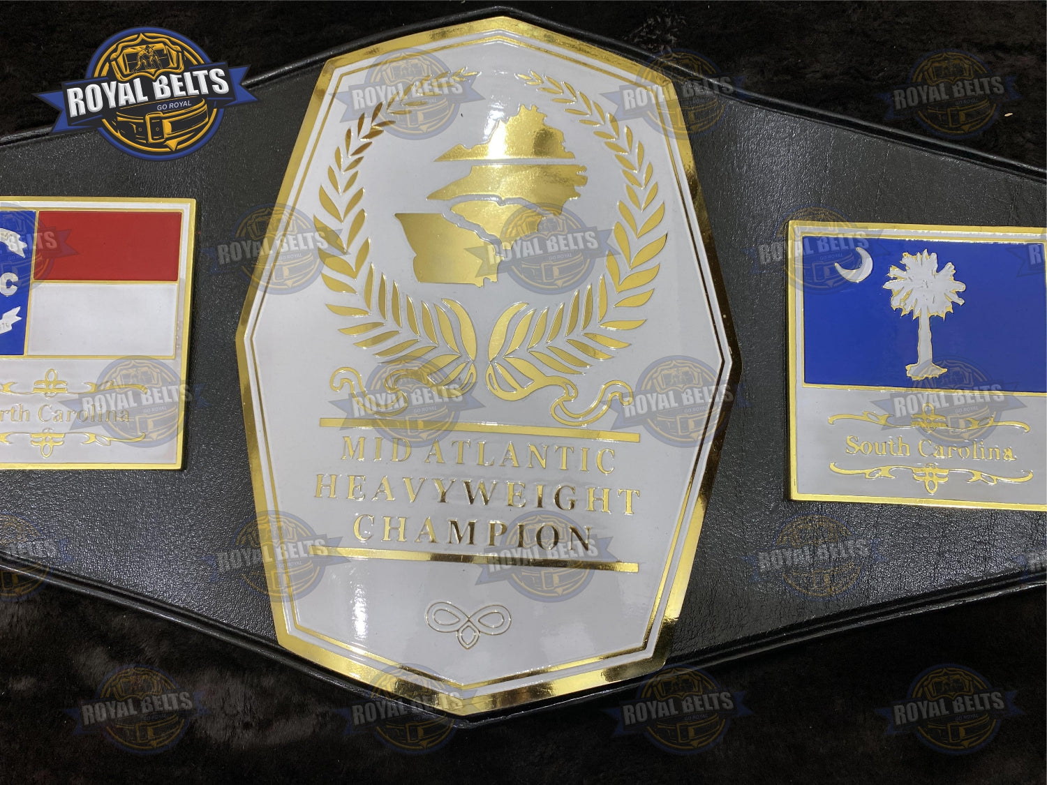 NWA Mid Atlantic Wrestling Championship Title Belt Brass Plated - Royal Belts