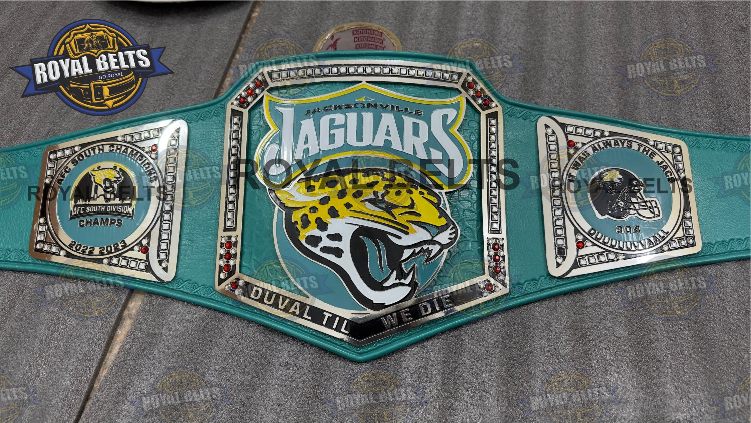 Jacksonville Jaguars Customise Championship Title Belt Brass Plated - Royal Belts