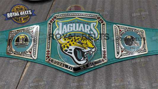 Jacksonville Jaguars Customise Championship Title Belt Brass Plated - Royal Belts