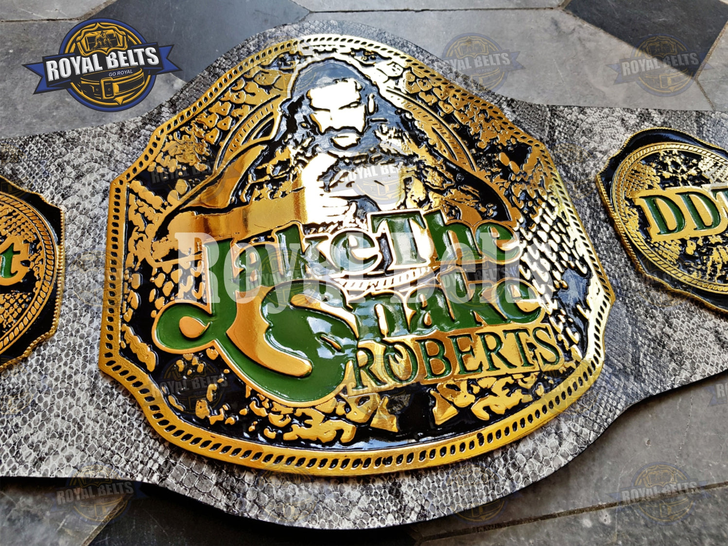 Jake The Snake Championship Title Belt Zinc Plated - Royal Belts