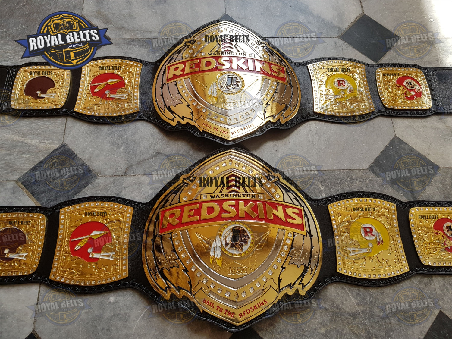 Lasco's Hail The Redskins Washington Football Championship Title Belt - Royal Belts
