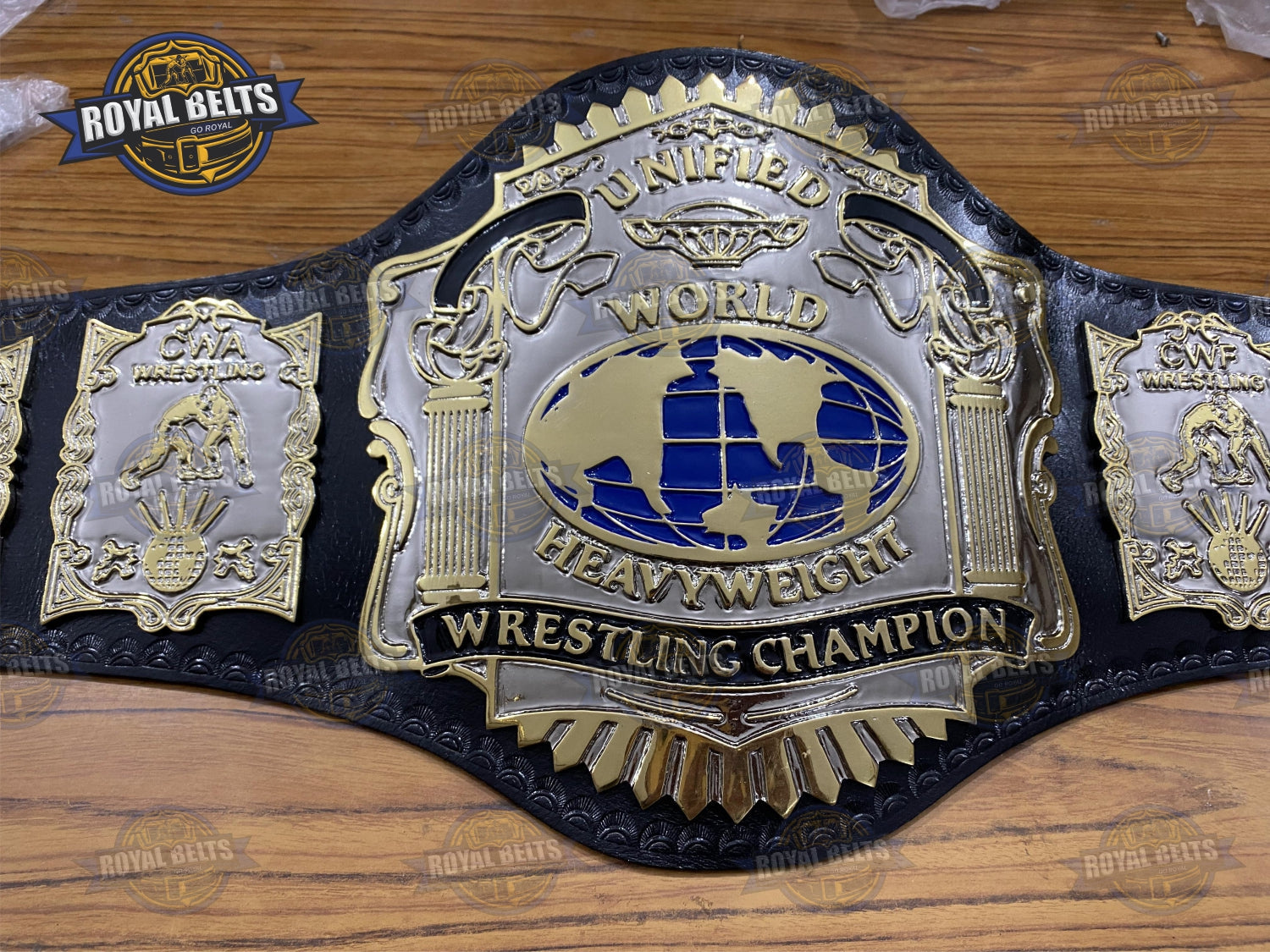 Unified World USWA Wrestling Championship Title Belt Zinc Plated - Royal Belts