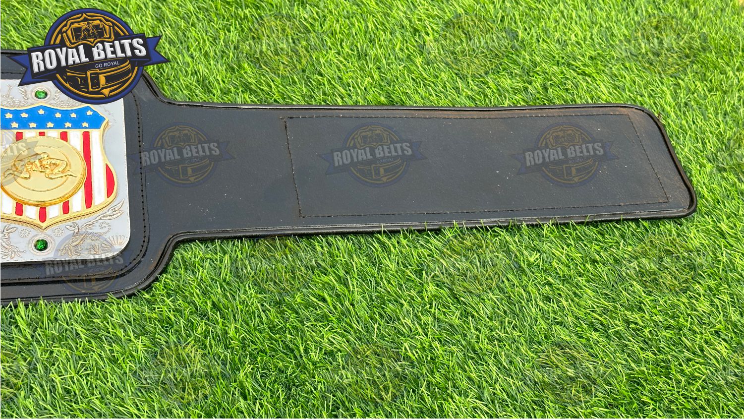 AWA Inmate Title Belt Stacked Plated dual plated wrestling title belt replica