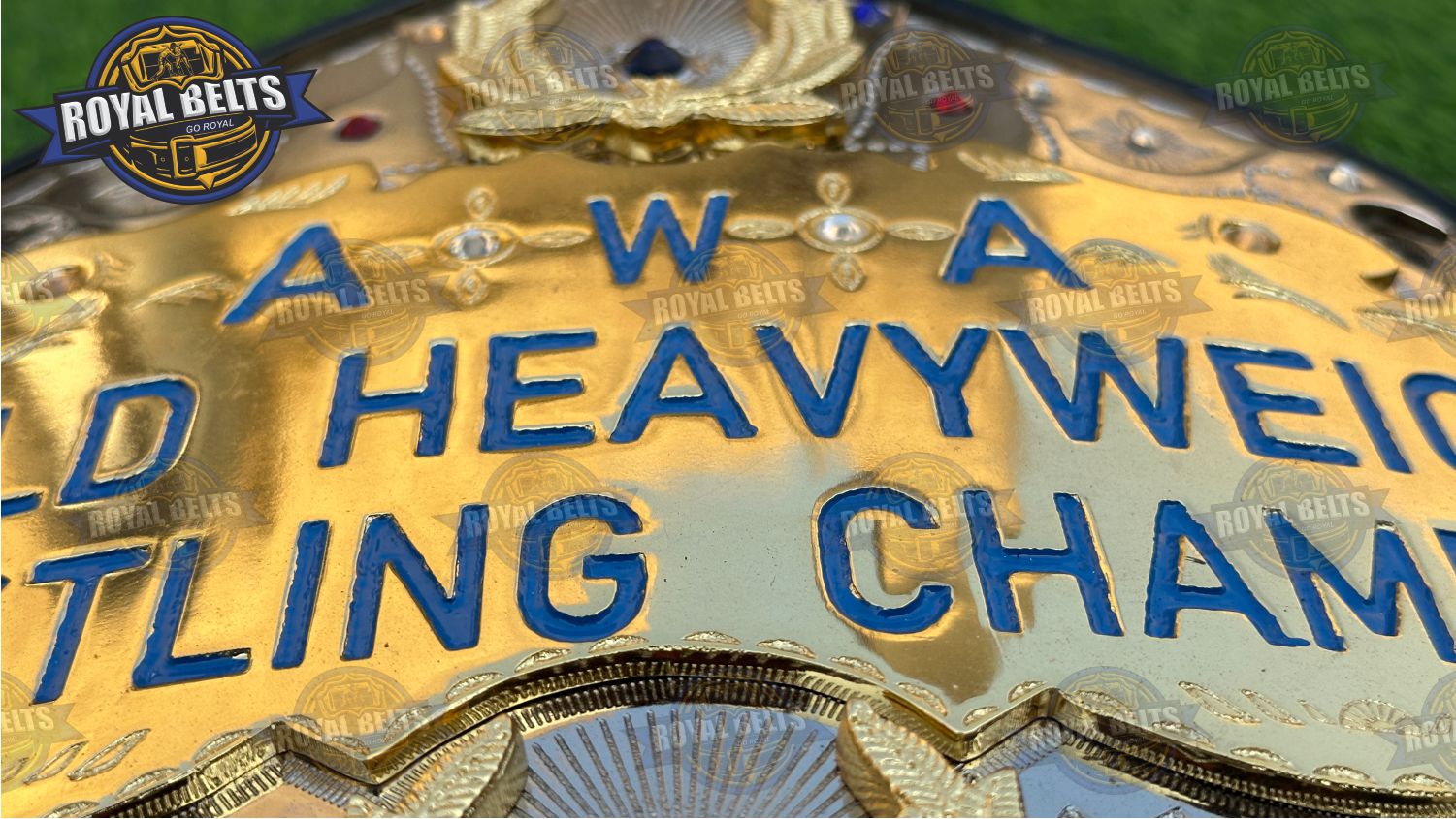 AWA Inmate Title Belt Stacked Plated adult size collectible wrestling belt Manufacture by Royal Belts