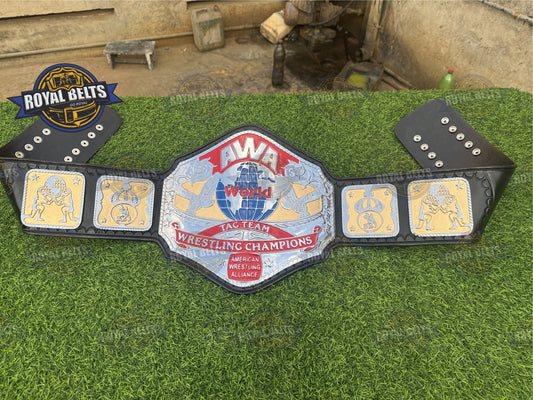 AWA World Tag Team Title Belt wrestling replica adult size collectible Made by Royal Belts
