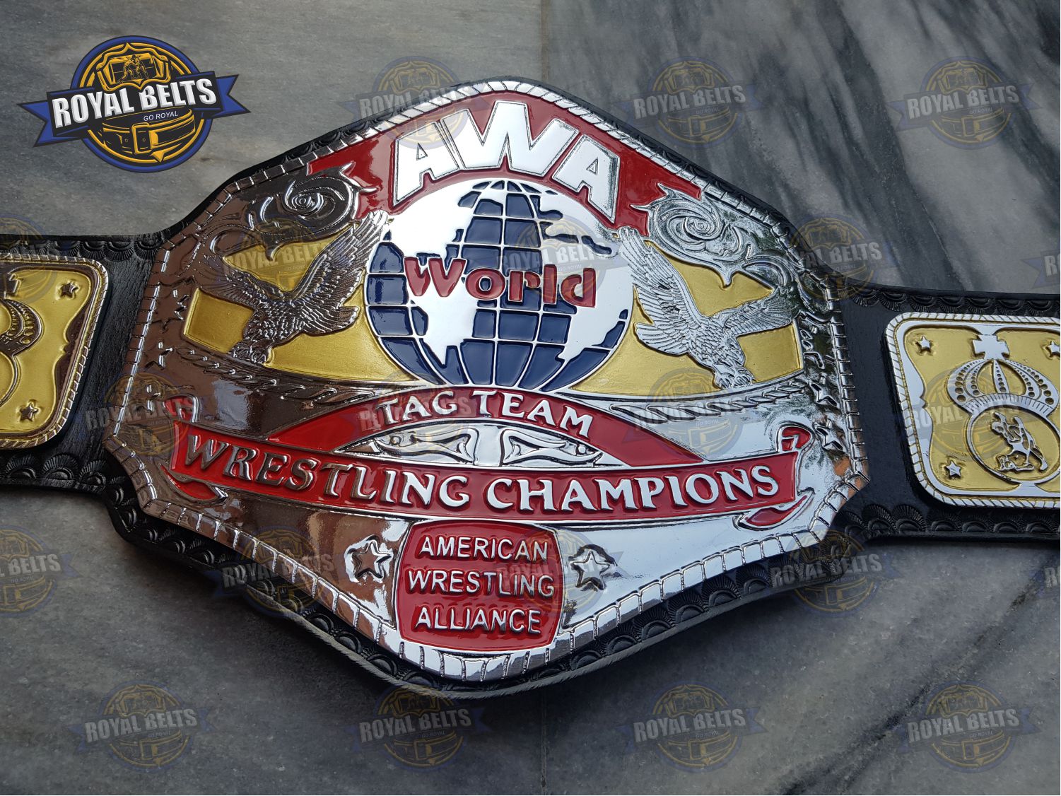 AWA World Tag Team Title Belt adult size wrestling championship belt
