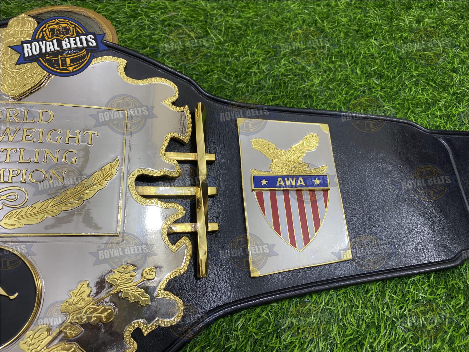 AWA World Title Belt Zinc Plated vintage style heavyweight championship replica