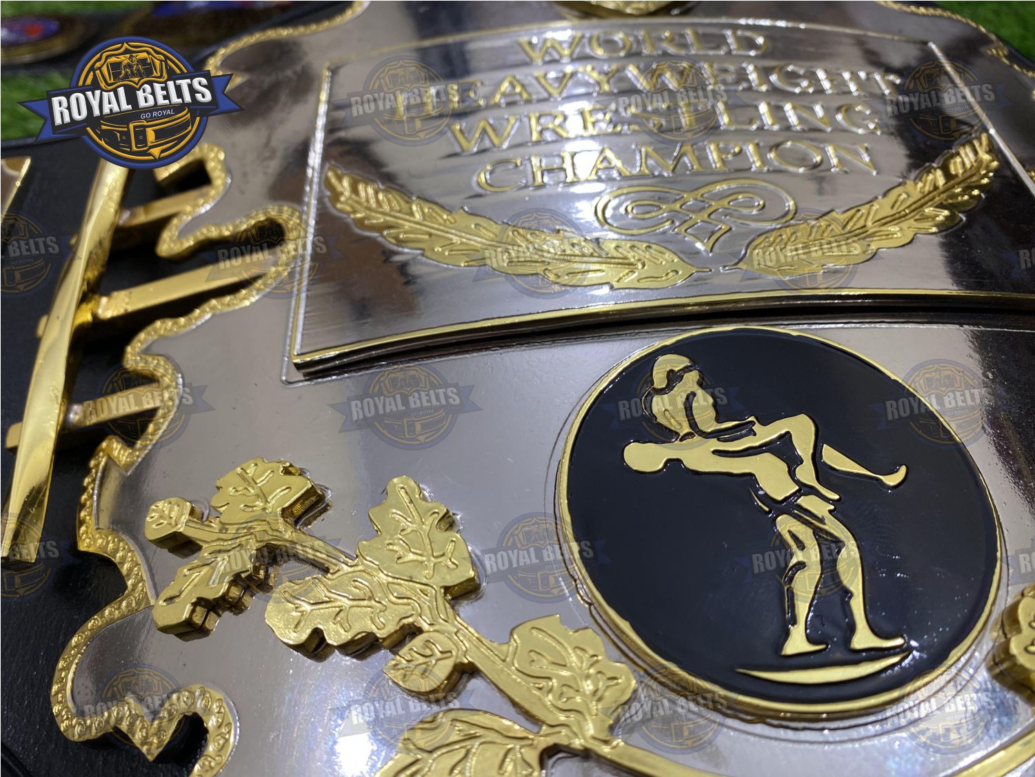 AWA World Title Belt Zinc Plated heavyweight championship display edition