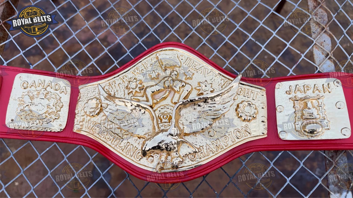 Bob Backlund Antonio Inoki heavyweight wrestling championship title belt Manufacture by Royal Belts 