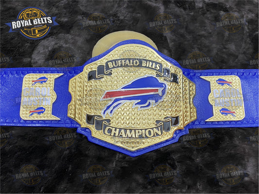 Bufallo Bills Custom Football Title Belt Zinc Plated Original Leather