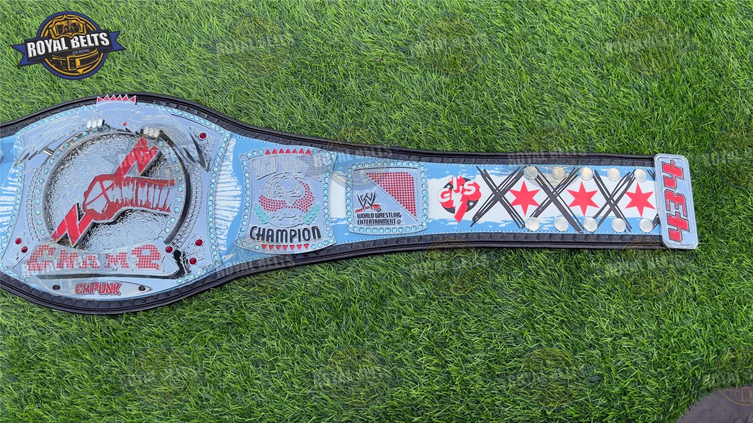 CM Punk Spinner Title Belt showcasing professional grade polished chrome