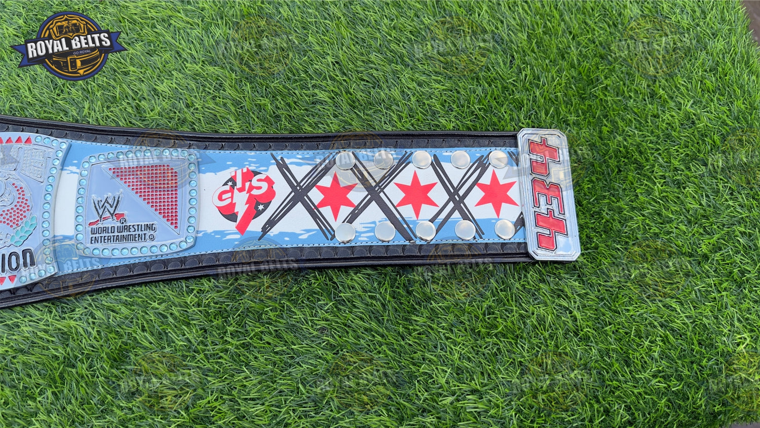 CM Punk Spinner Wrestling Title Belt designed with bold emblem and smooth rotation feature