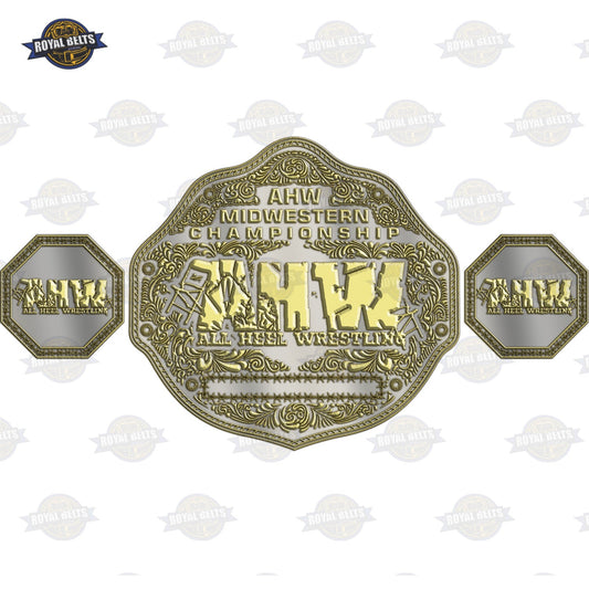 Custom championship title belt design with engraved plates by Royal Belts