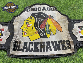 Chicago Black Hawks NHL Ice Hockey Title Belt brass plated championship display belt Handmade by Royal Belts