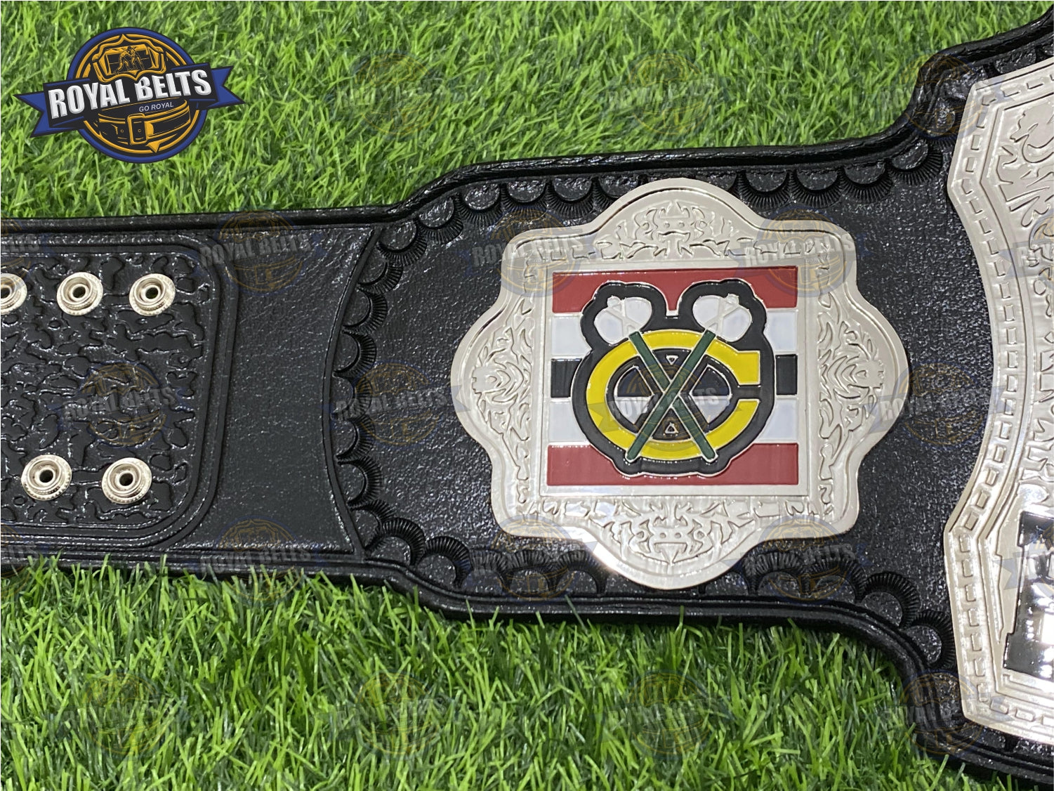 Chicago Black Hawks NHL Ice Hockey Title Belt adult size hockey championship replica Made by Royal Belts