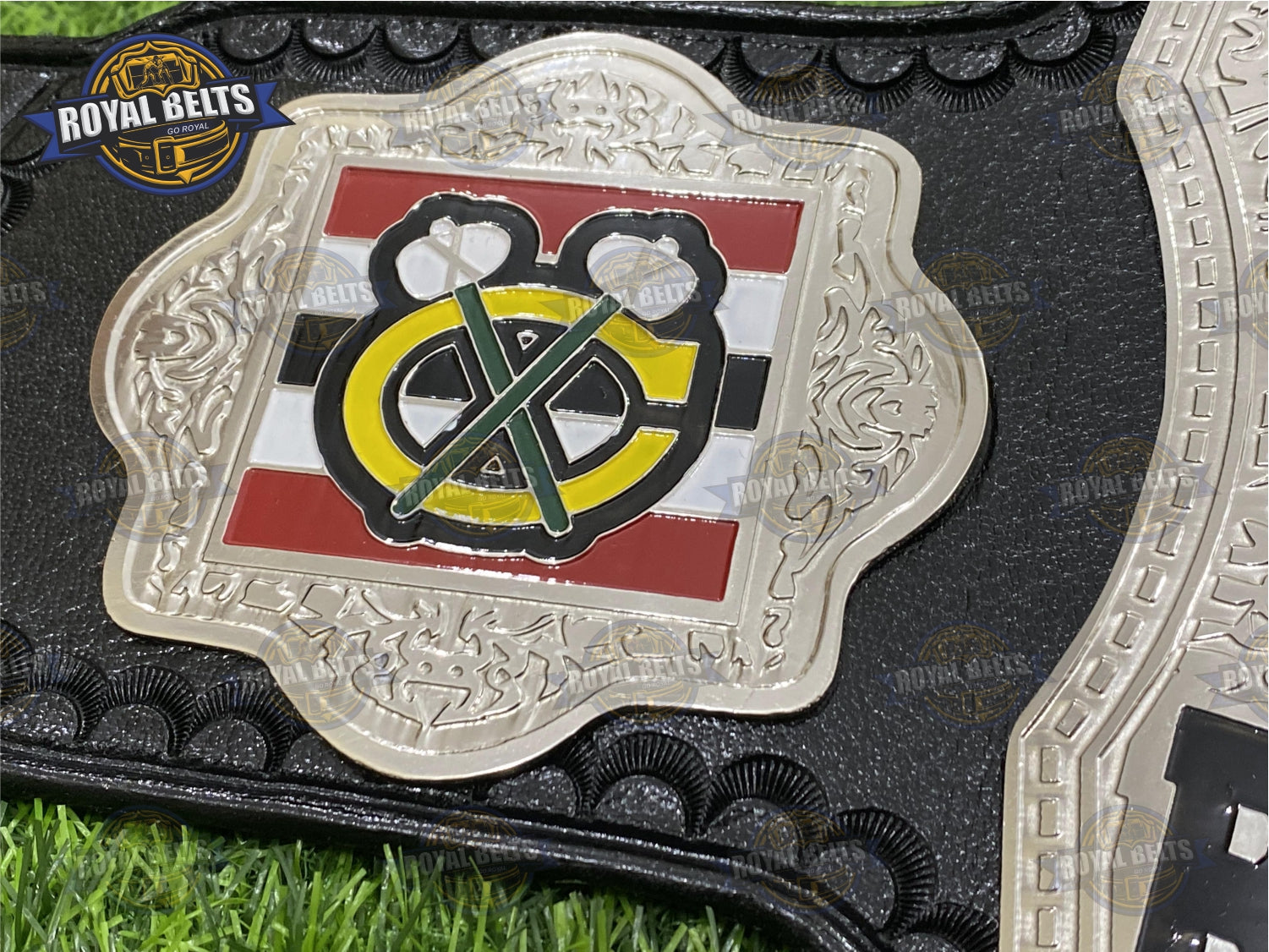 Chicago Black Hawks NHL Ice Hockey Title Belt metal plated championship design