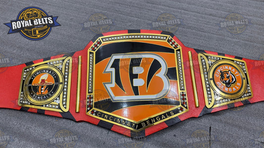 Cincinnati Bengals Title Belt brass plated championship replica for NFL football fans Handmade by Royal Belts