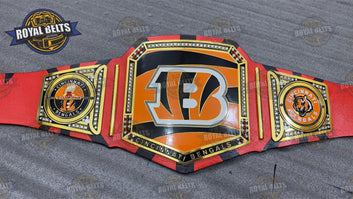 Cincinnati Bengals Title Belt custom football championship belt adult size Crafted by Royal Belts
