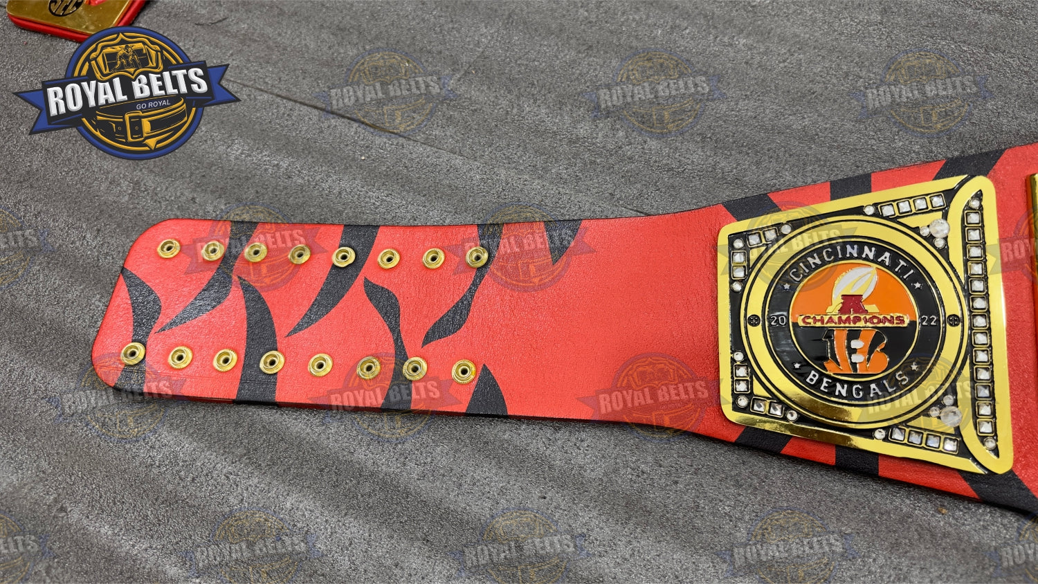 Cincinnati Bengals Title Belt custom brass plated championship design