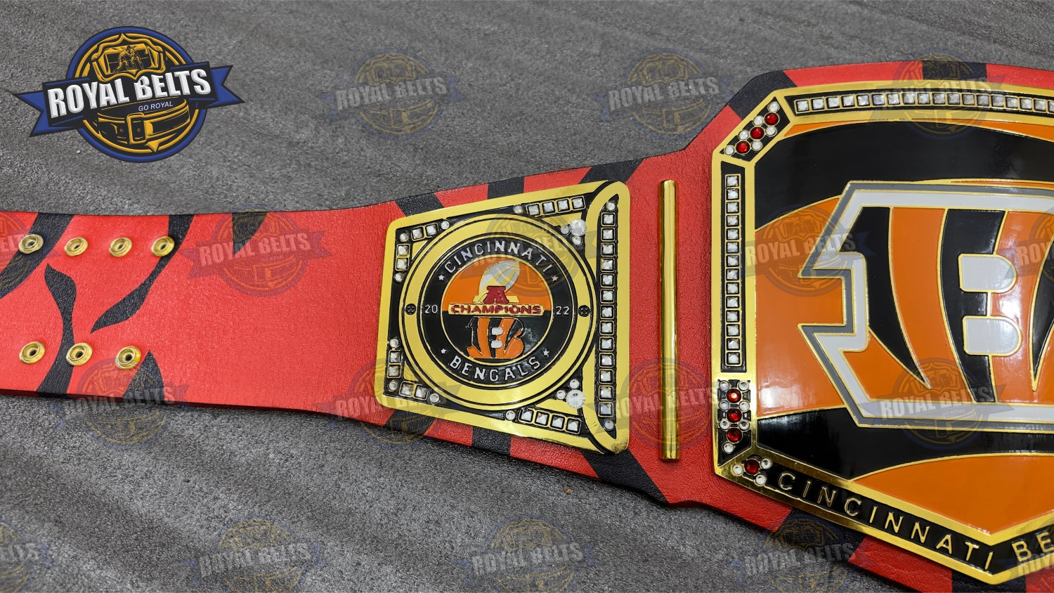 Cincinnati Bengals Title Belt detailed metal plates championship belt