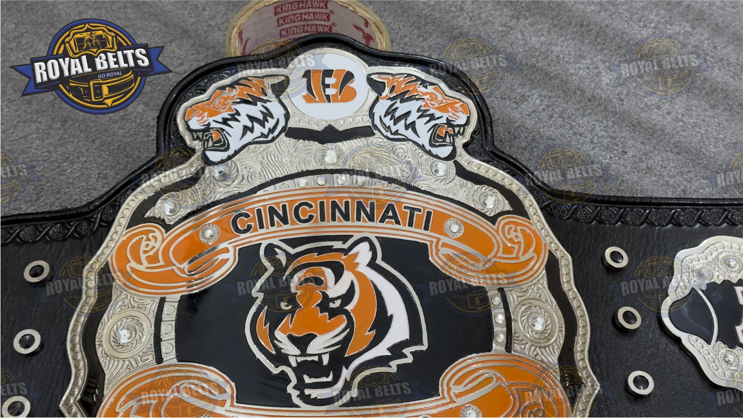 Cincinnati Bengals WWE Legacy Title Belt detailed metal plates championship replica