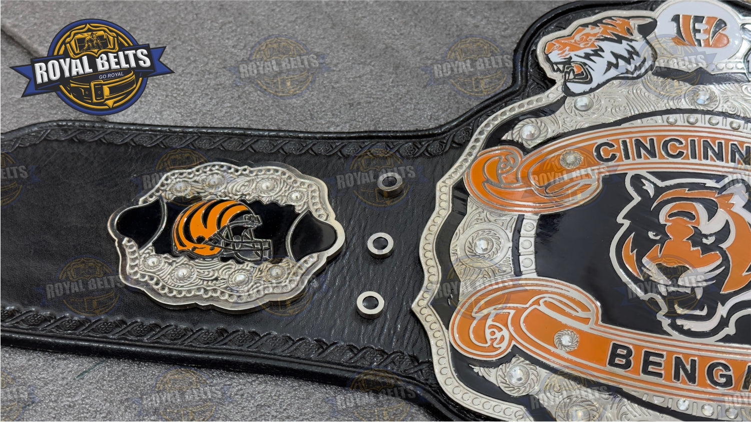 Cincinnati Bengals WWE Legacy Title Belt brass plated fan belt