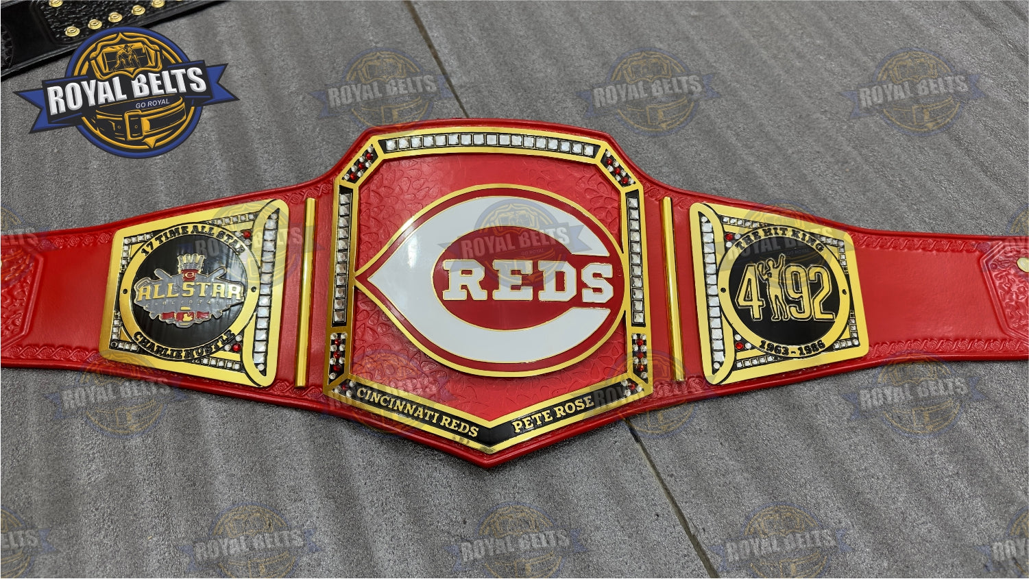 Cincinnati Reds Football Title Belt brass plated championship replica for sports fans Handmade by Royal Belts
