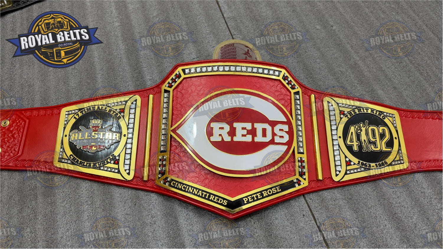 Cincinnati Reds Football Title Belt premium belt adult size collectible Crafted by Royal Belts