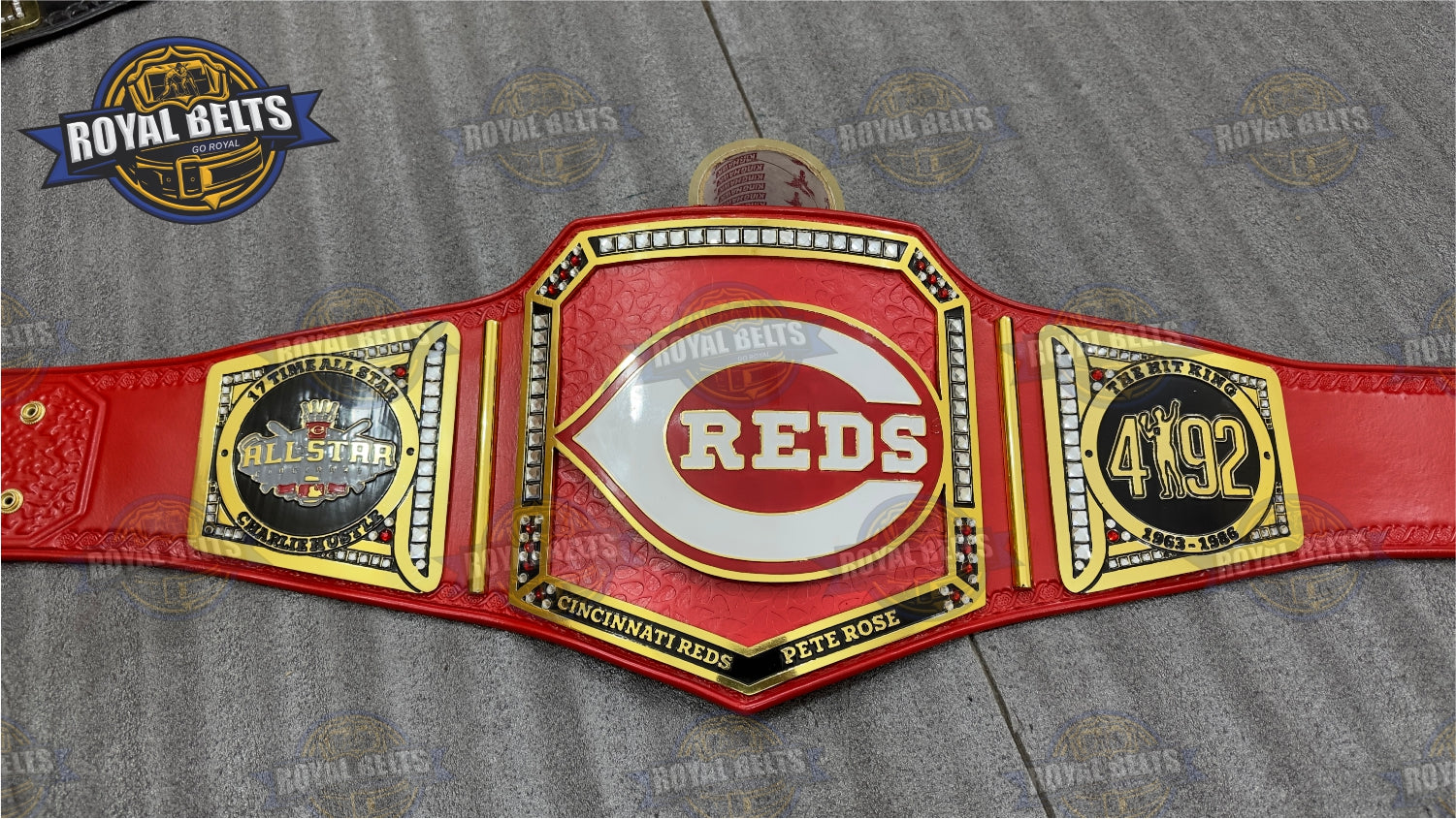 Cincinnati Reds Football Belt heavyweight sports championship replica Made by Royal Belts