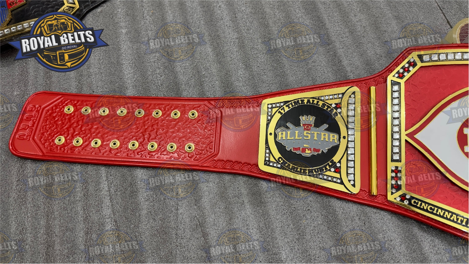 Cincinnati Reds Football Title Belt custom brass plated display edition 