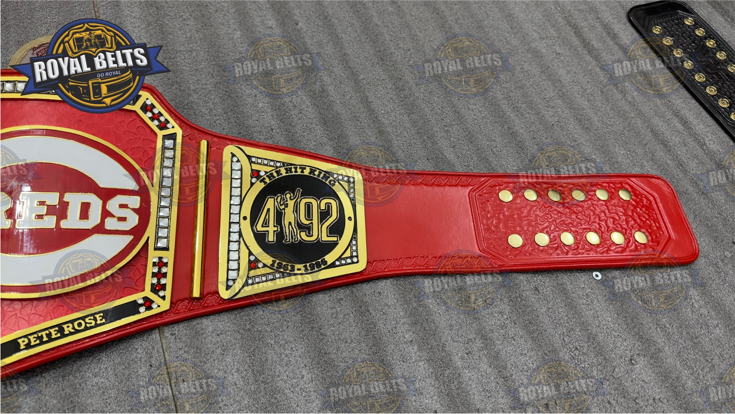 Cincinnati Reds Football Title Belt detailed metal plates replica belt