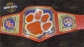 Clemson Tiger Title Belt custom college football championship belt Crafted by Royal Belts