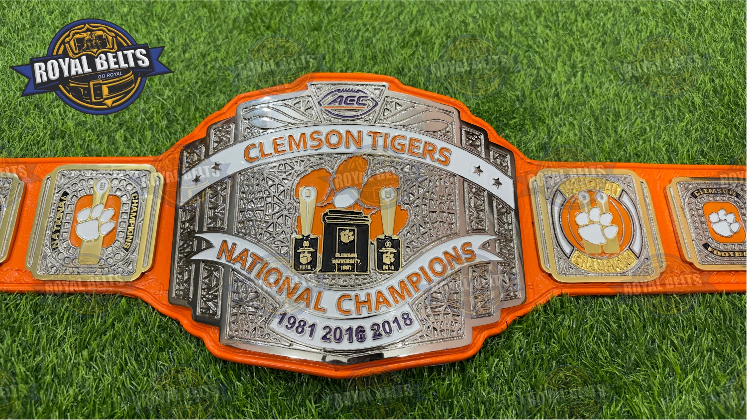 Clemson Tiger University Title Belt national championship replica for college football fans Designed by Royal Belts
