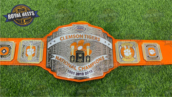 Clemson Tiger University Title Belt premium custom championship belt adult size Made by Royal Belts