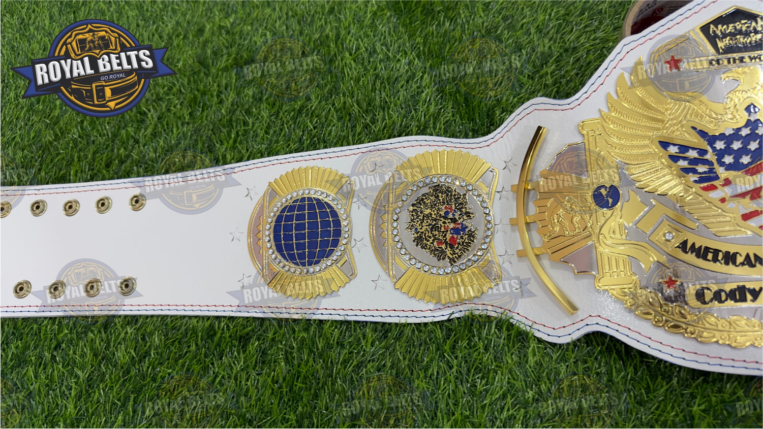 Cody Rhodes brass plated belt with stacked plates premium WWE replica title belt