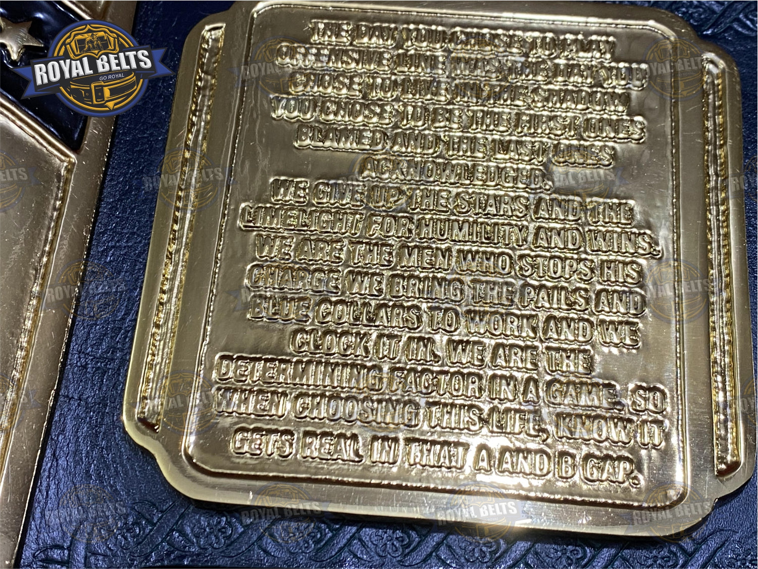 Comstock Park Panthers title belt adult size zinc plated replica