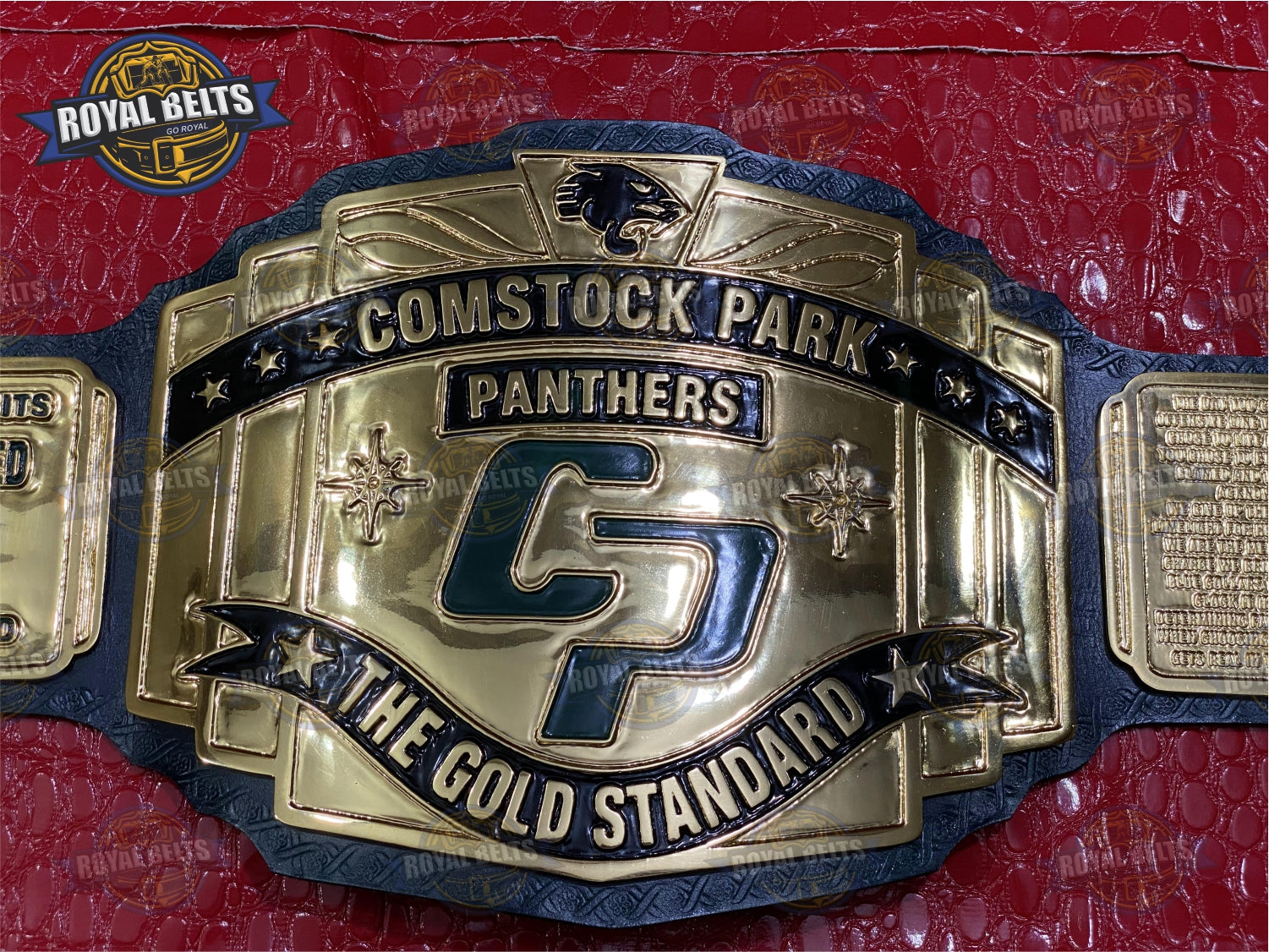 Comstock Park Panthers zinc plated belt stacked plate sports 