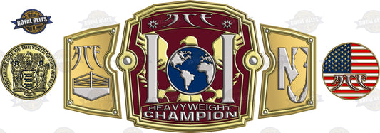 Custom Design Championship Belt with leather strap made by Royal Belts