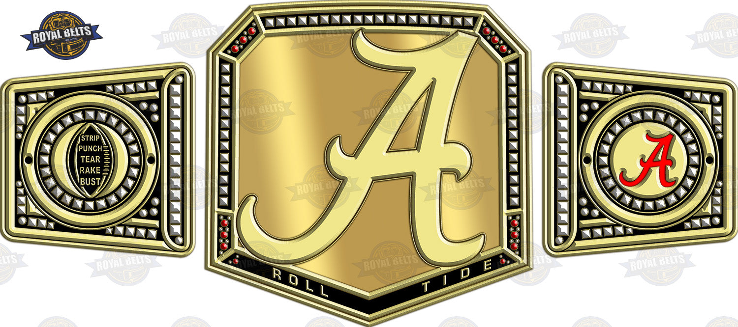 Custom Alabama Championship title Belt Crafted by Royal Belts 