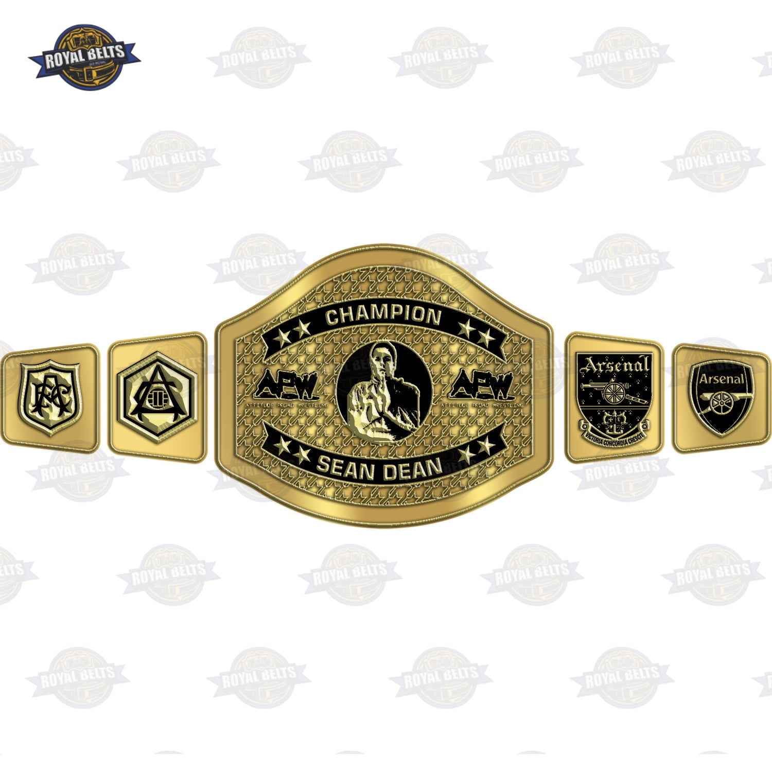 Royal Belts premium custom championship title belt with leather strap