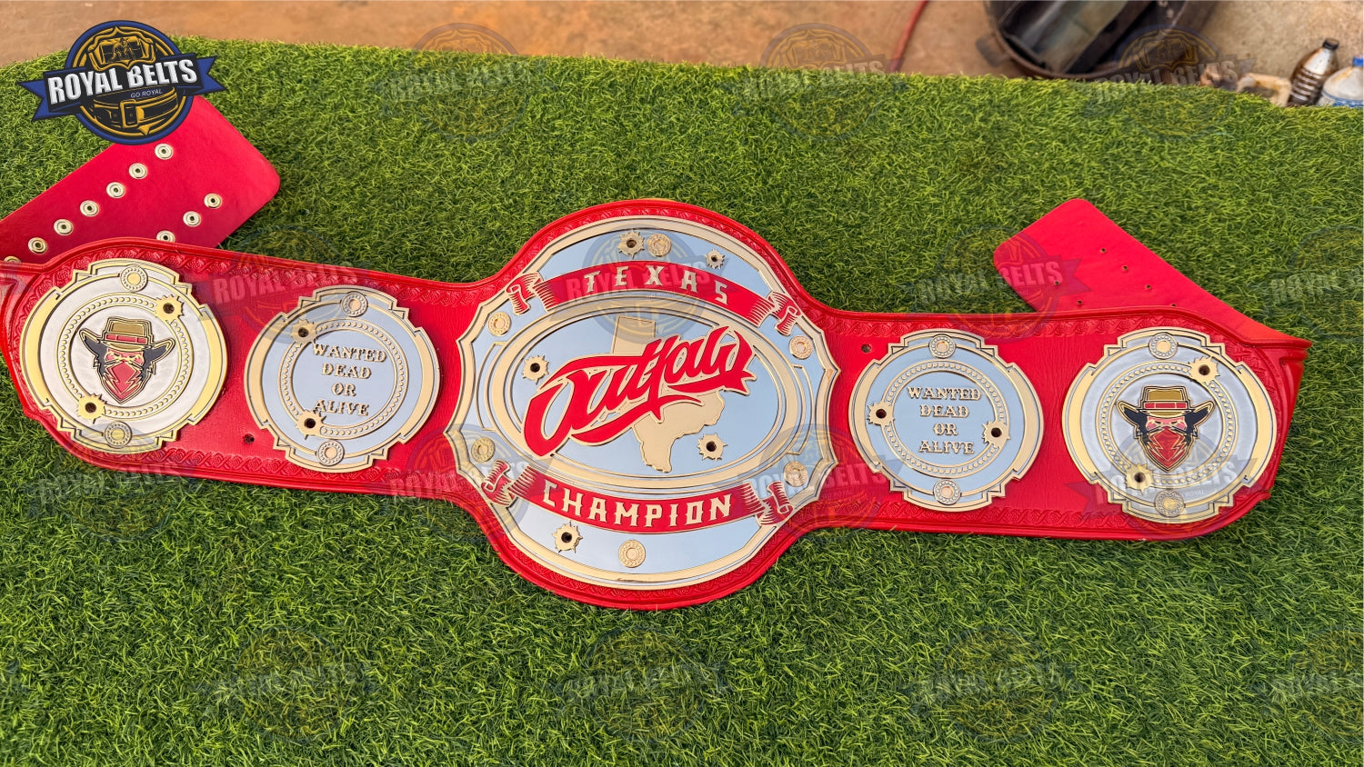 Custom Texas Championship Belt with beveled dual edges and professional craftsmanship