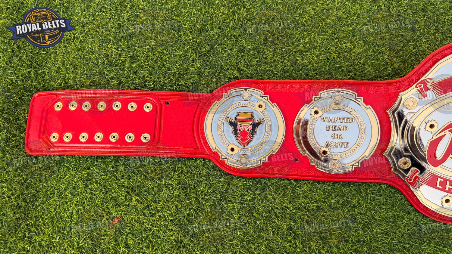 Custom Texas Championship HD CNC Belt with premium dual finish and red stitched leather