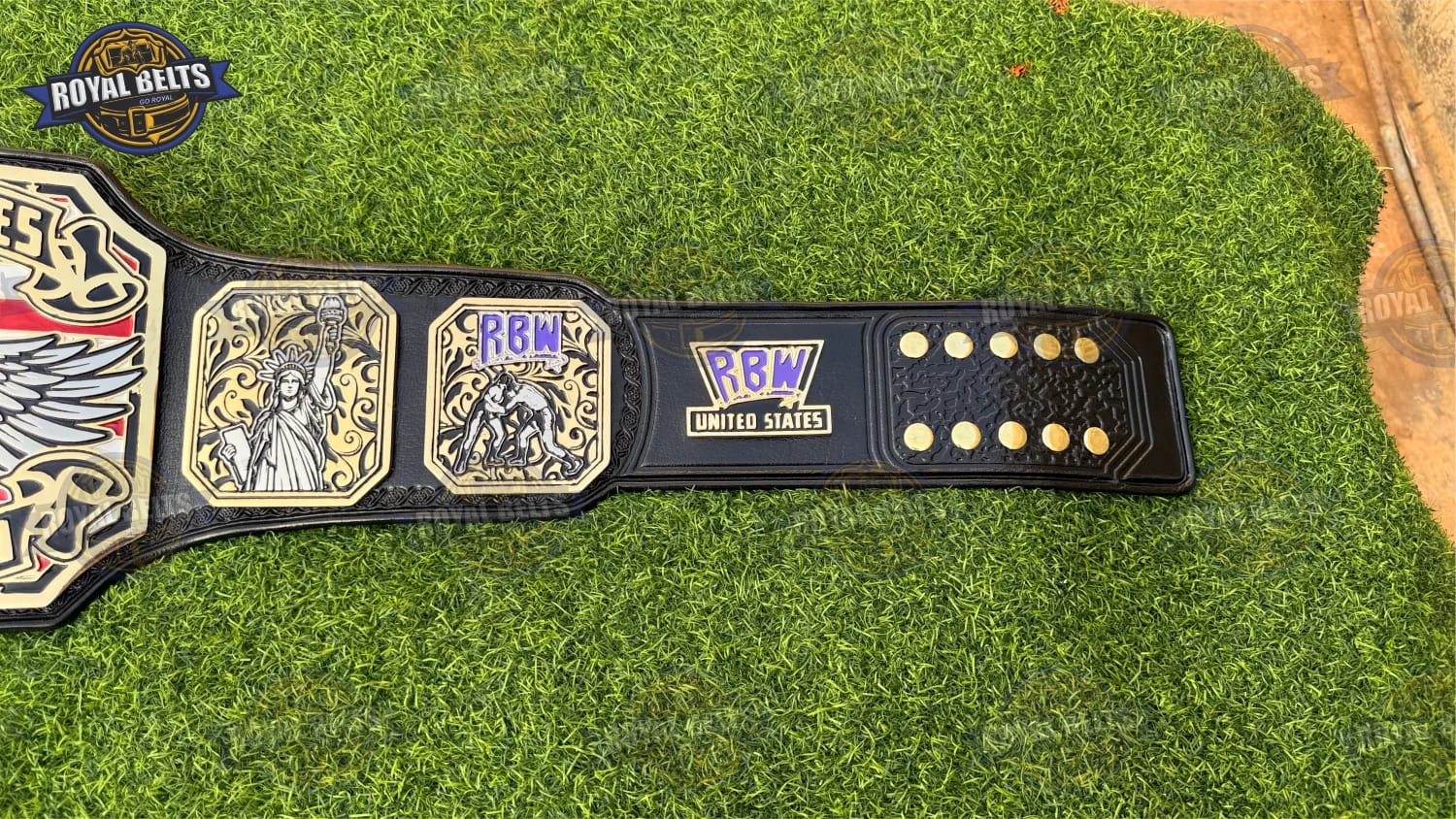 Wrestling Championship Title Belt classic heavyweight belt design with mirror polished gold plates