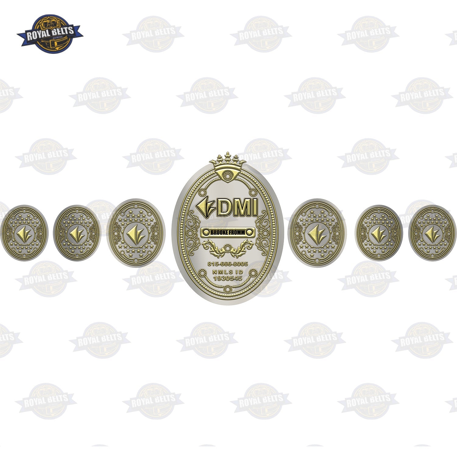 Handcrafted custom championship title belt with polished gold plates